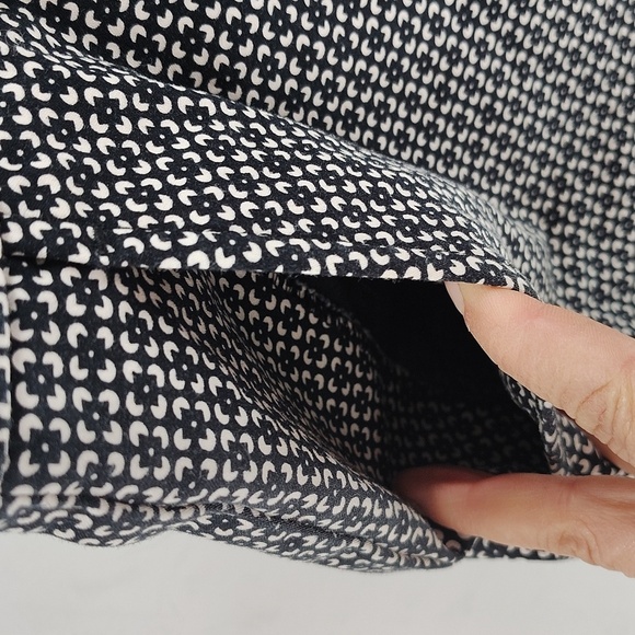 Banana Republic RYAN trouser Pants Navy & Ivory Print Size 8 Long Stretch - Picture 6 of 12